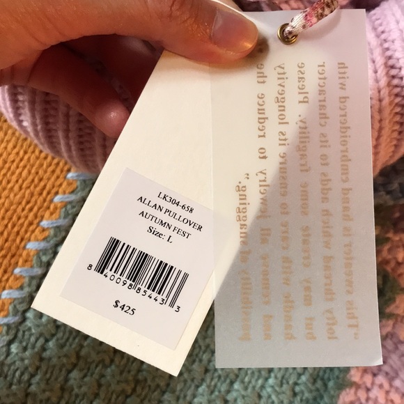 LoveShackFancy Allan Patchwork Knit Turtleneck Sweater - Picture 10 of 11